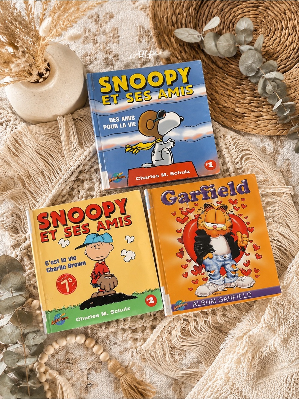 French Snoopy & Garfield Kids Book Bundle